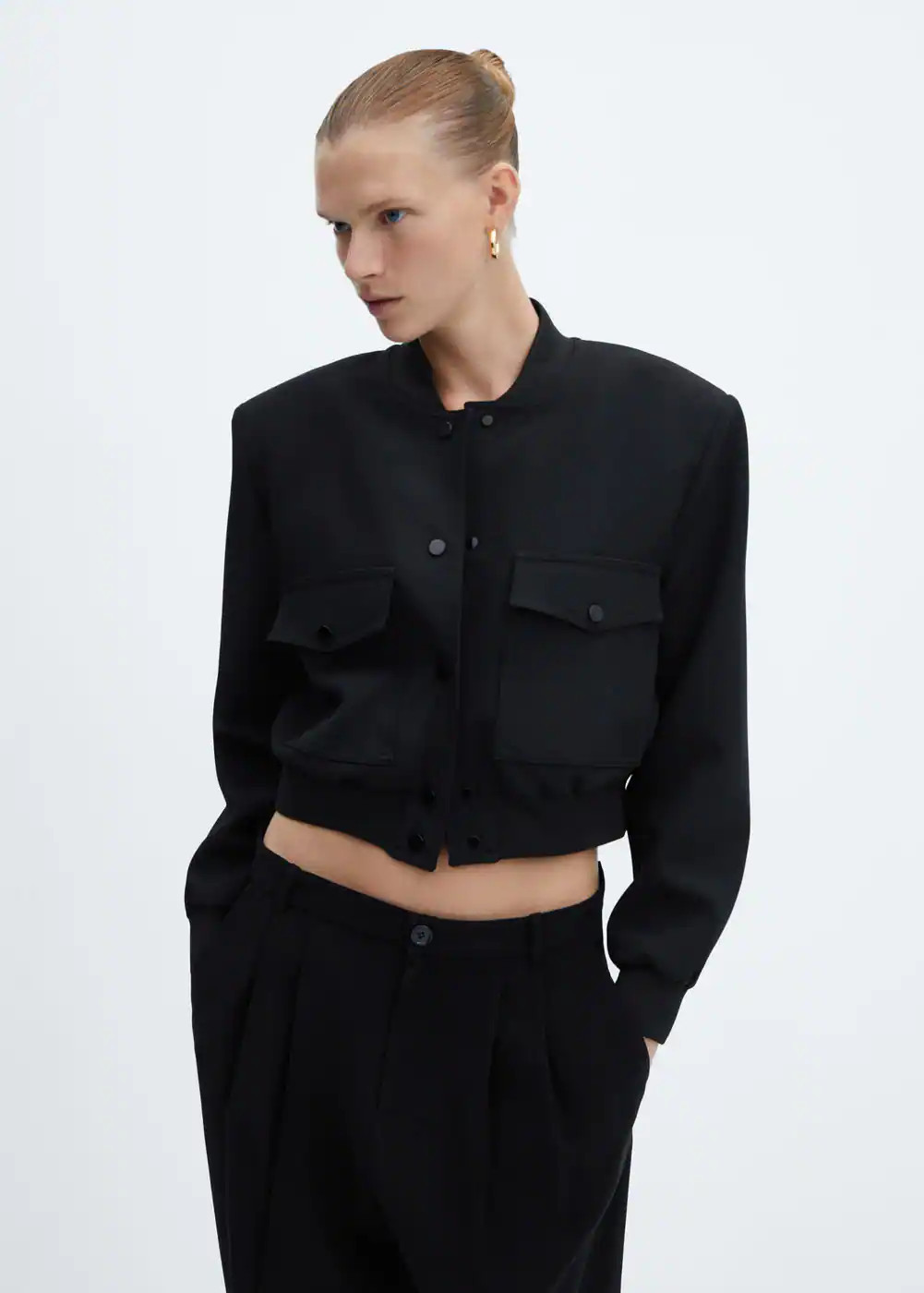 Bomber jacket with shoulder pads -  Women | Mango USA | MANGO (US)