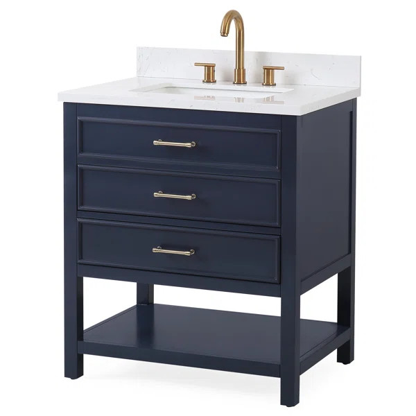 Ampelio 30'' Single Bathroom Vanity with Quartz Top | Wayfair North America