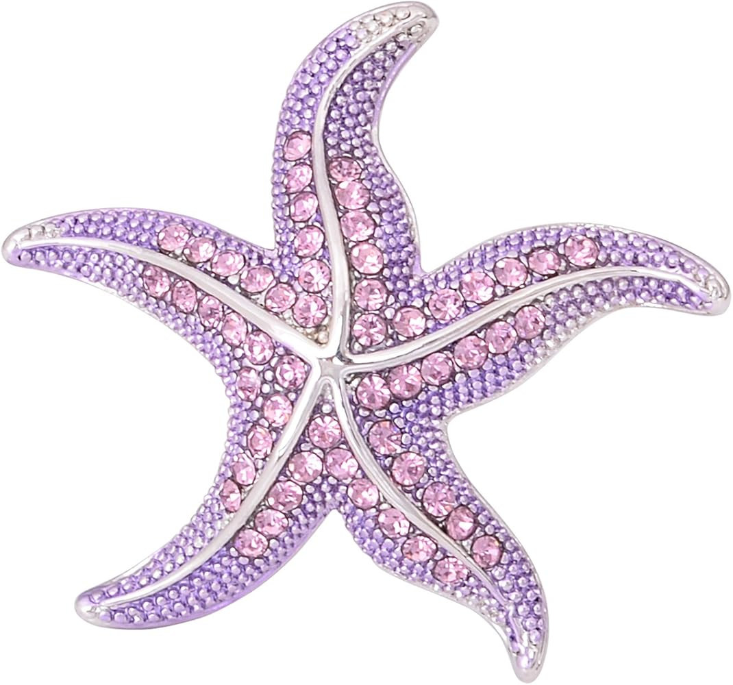Fenni Crystal Starfish Conch Shell Crab Fish Marine Organism Sea Ocean Life Creatures Star Brooch... | Amazon (US)