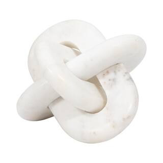 White 6 in. x 6 in. Stone Abstract Geometric Interlocking Knot | The Home Depot