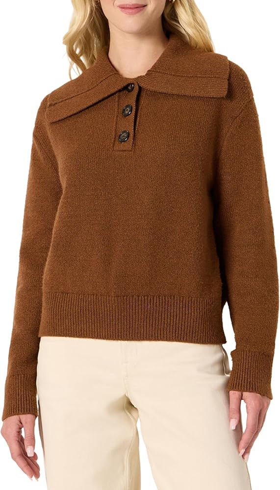 Amazon Essentials (Demi's Pick) Women's Relaxed-Fit Button Collar Sweater | Amazon (US)