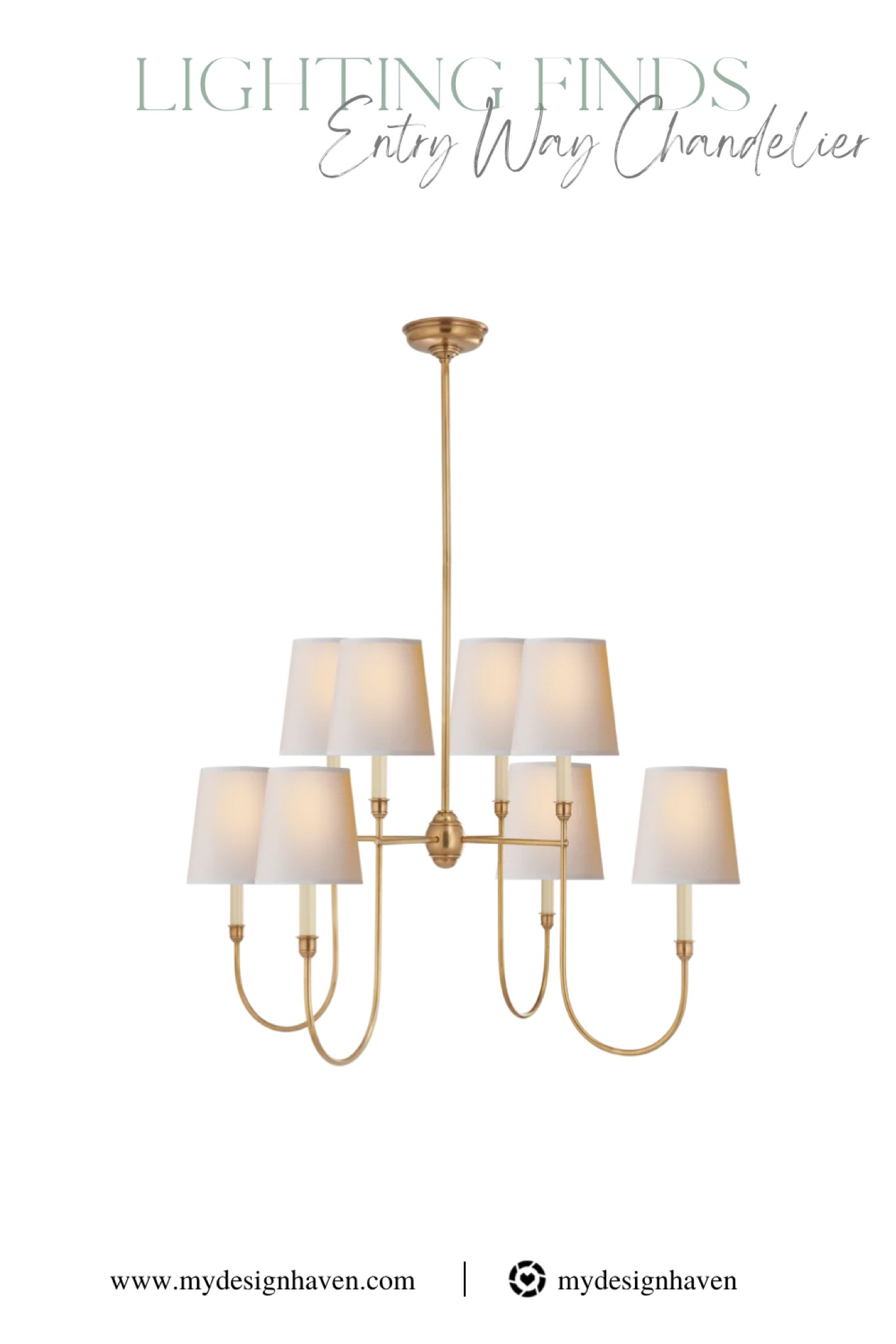 A timeless entry way light fixture! Searching for a new grand foyer chandelier? This transitional piece is classy and timeless 🤍 shop now here or head to www.mydesignhaven.com for more lighting options 🥰

#LTKhome #LTKstyletip #LTKFind