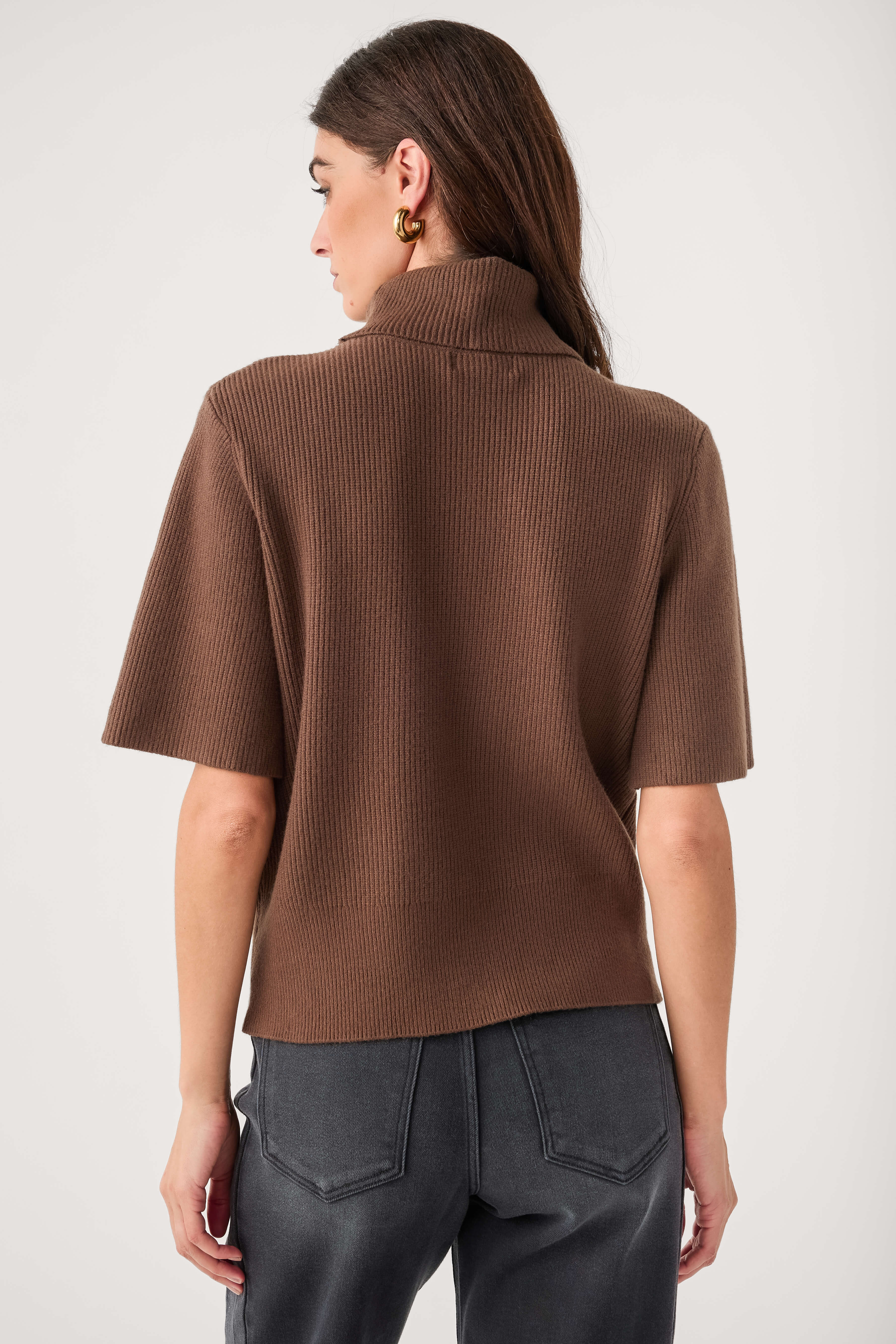 Pinch Turtle Neck Short Sleeve Knit Sweater | Social Threads