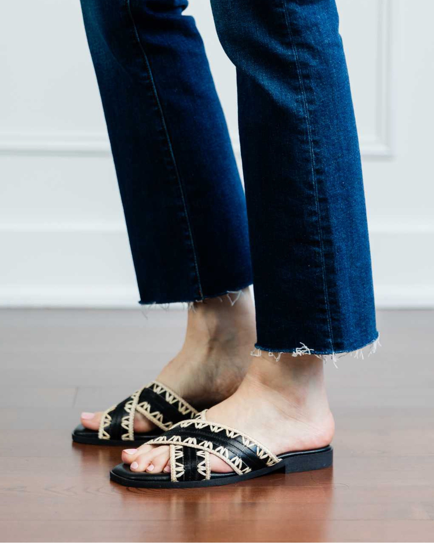 Cross cross black leather slides work raffia embroidery detail 🖤💛 

Summer sandals, spring sandals, sandals of jeans, flare jeans, kick flares, kick flare jeans m, festival sandals, boho sandals. 

#LTKFestival #LTKOver40 #LTKShoeCrush