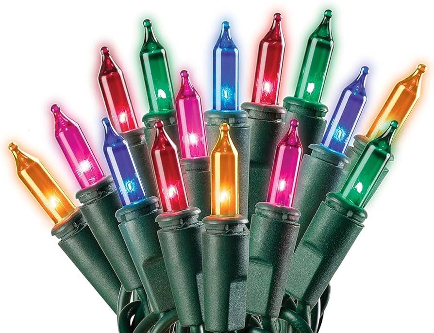 DOBAR Holiday Pride Multi Color Christmas Lights with Green Wire - 100 Count Multicolor Christmas... | Amazon (US)