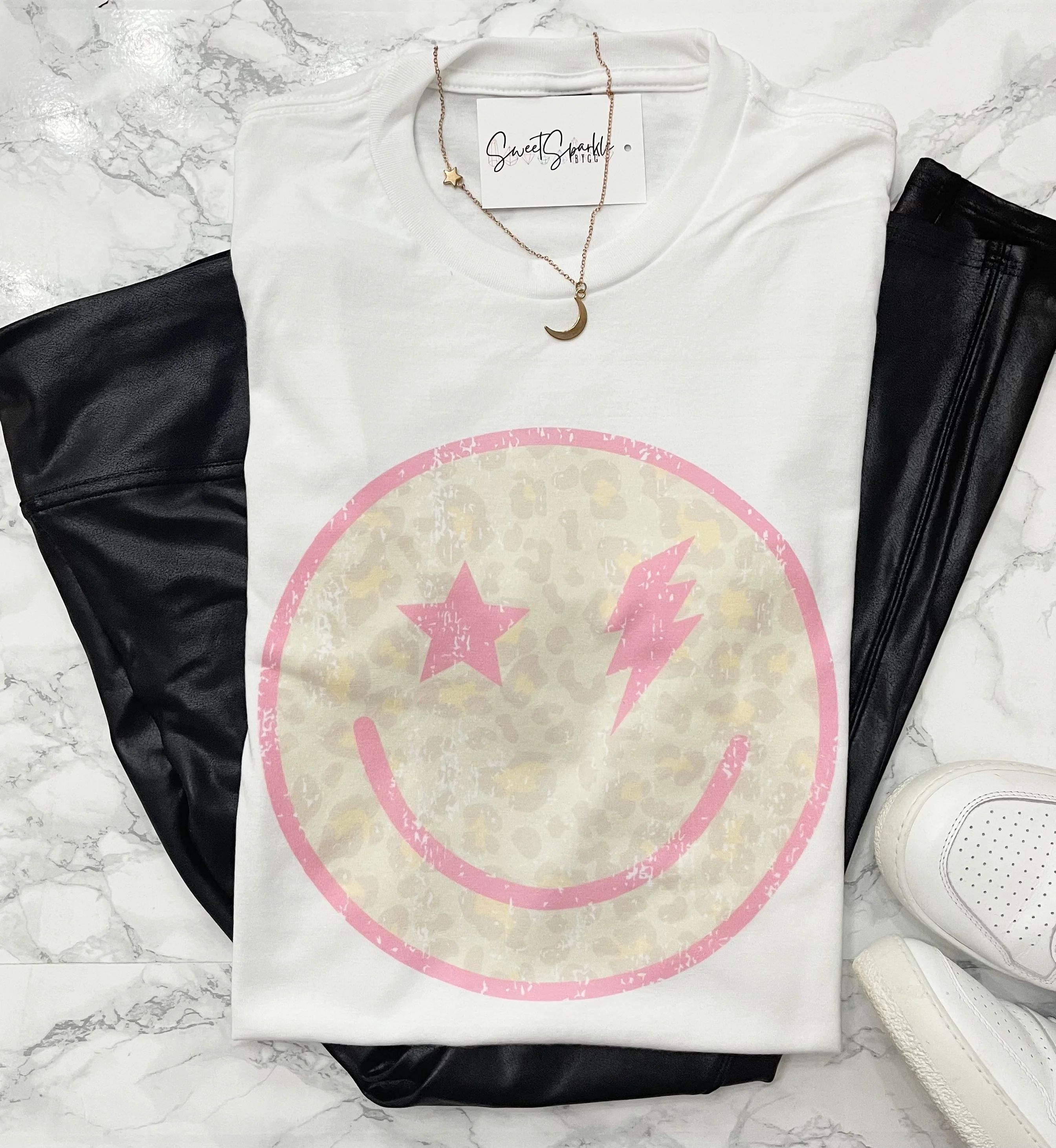 Star & lighting bolt smiley tee | Sweet Sparkle by GG 