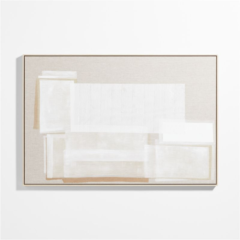 "Unparalleled" Framed Beige & White Abstract Hand-Painted Wall Art 61"x41" | Crate & Barrel | Crate & Barrel