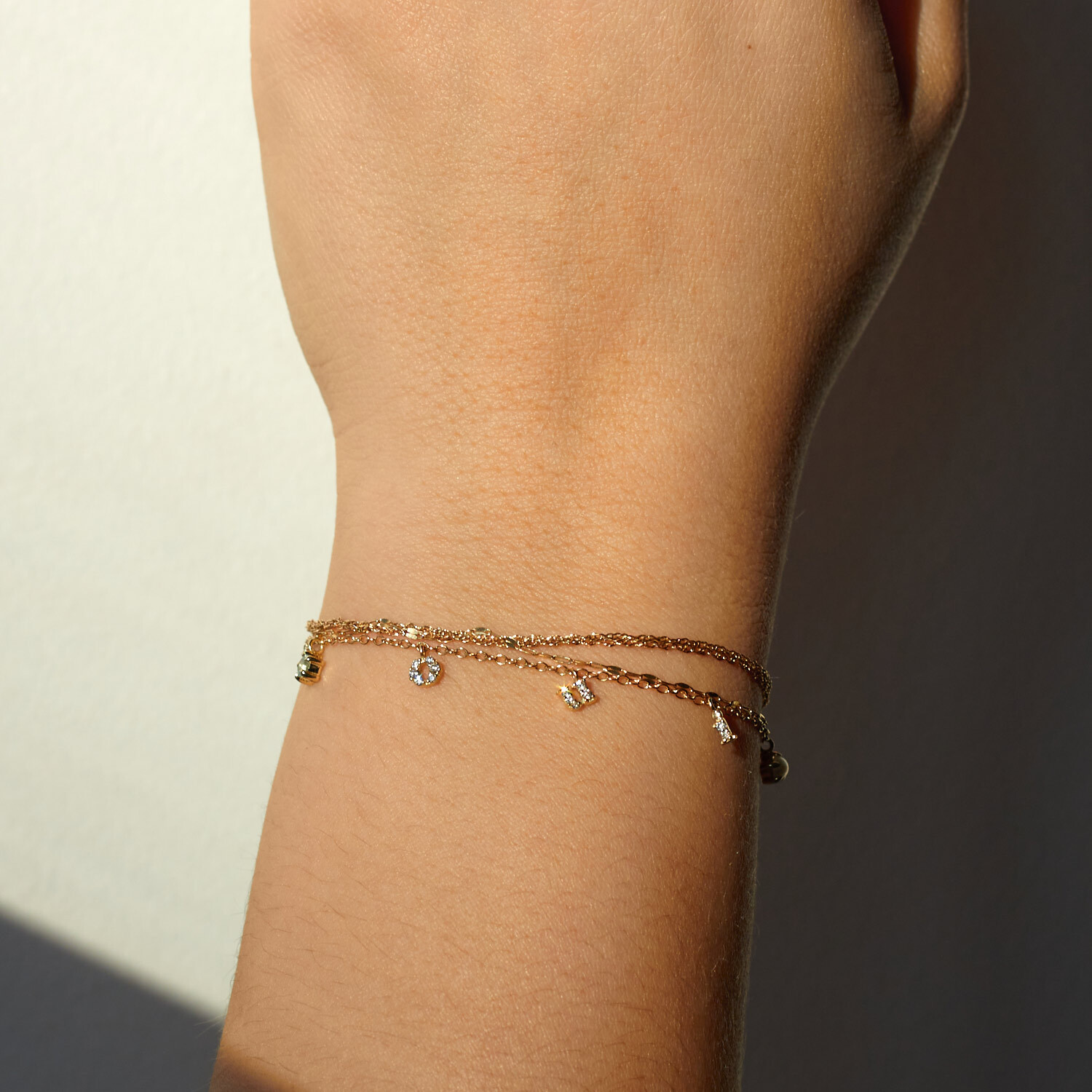 Confetti Custom Five Gold Charm Bracelet | Catbird