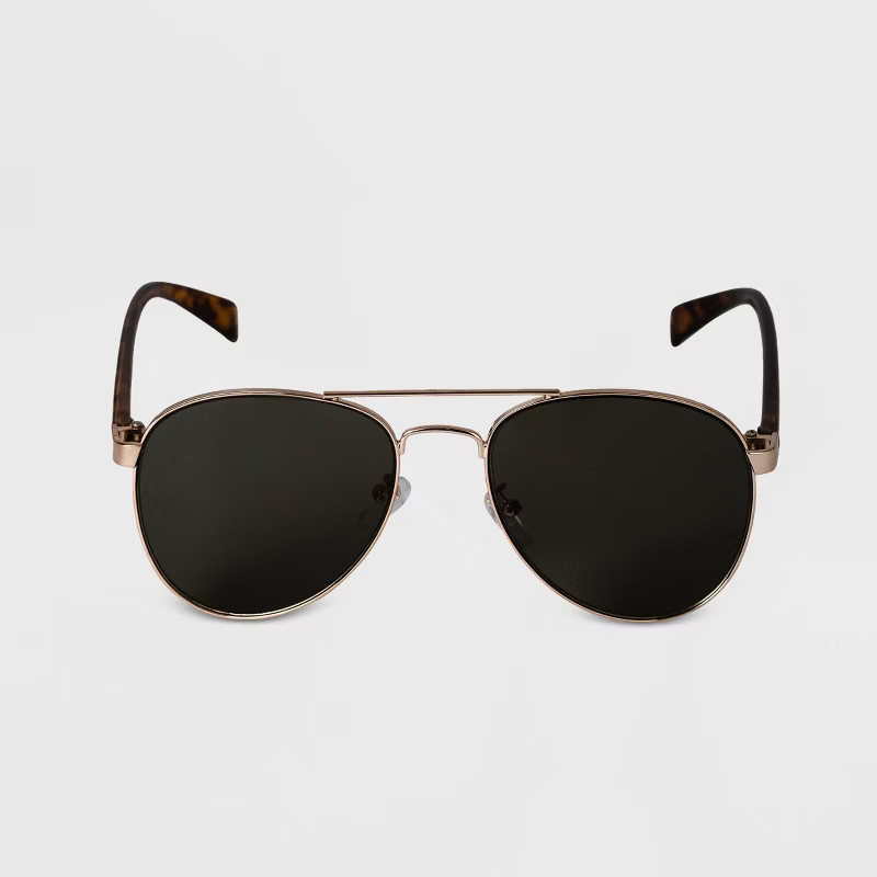 Men's Aviator Metal Sunglasses - Goodfellow & Co™ Gold | Target