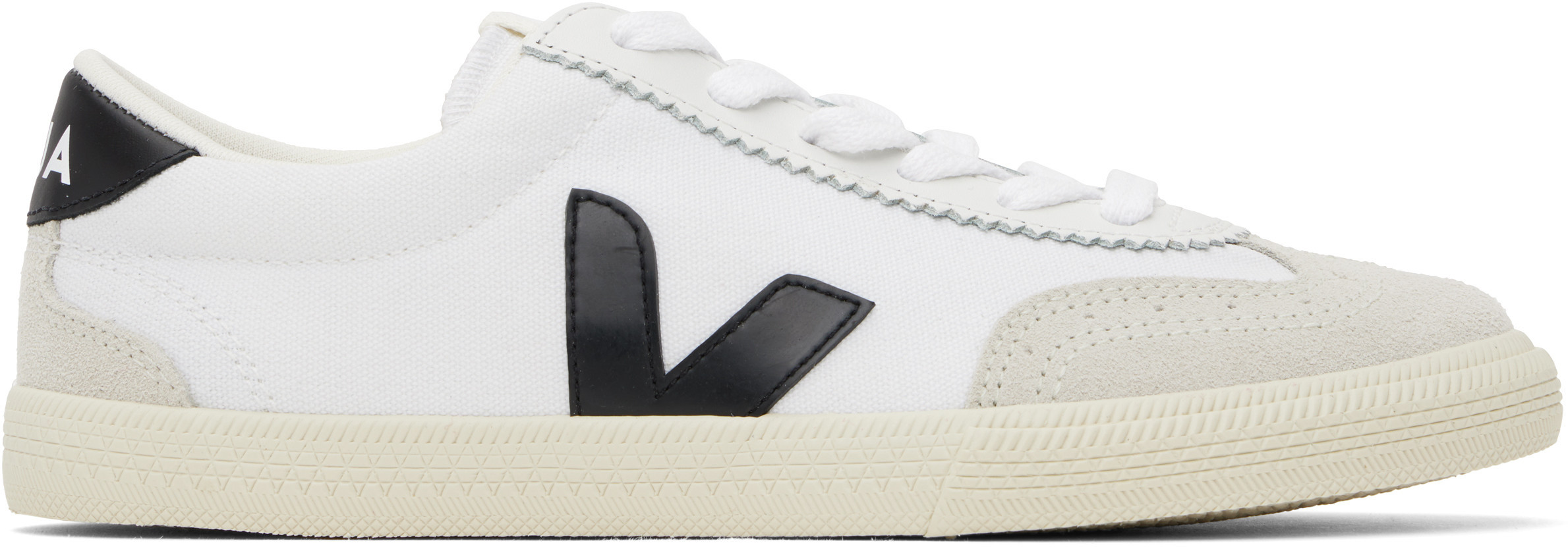 VEJA White & Black Volley Canvas Sneakers | SSENSE