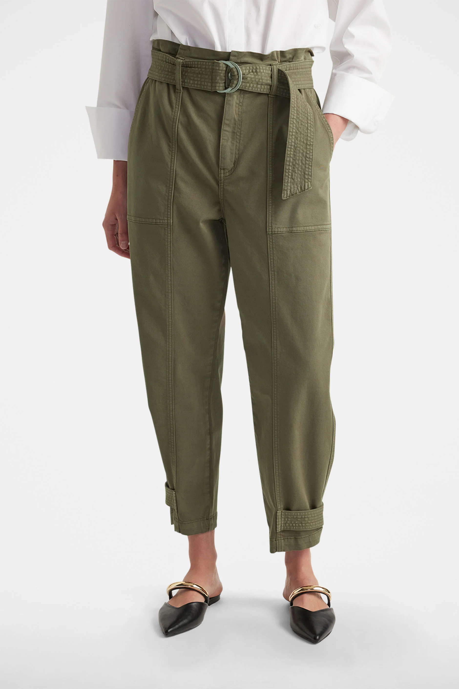 Queenie Pull On Pant - Khaki | DECJUBA
