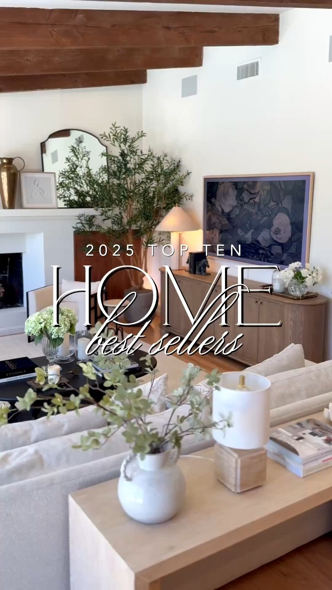 The 10 best sellers in my home you all loved in 2025! 🎊 Including my living room console, nightstands & mirrors, bamboo quilt, neutral wool rug, affordable artwork, floor lamp, lumbar pillow, extendable outdoor dining table, and Target vase! 

#LTKHome #LTKSaleAlert #LTKFindsUnder100