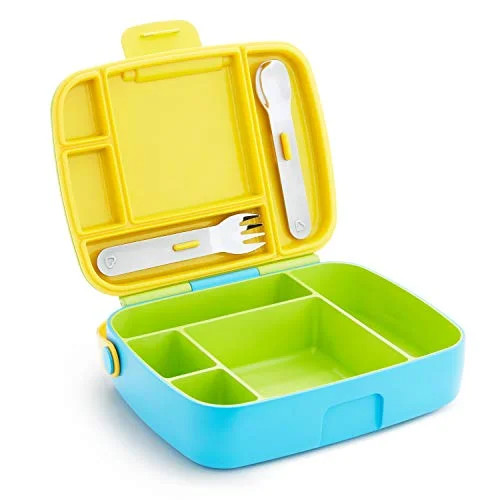 Munchkin Bento Box Toddler Lunch Box, BPA-Free, Green/Yellow/Blue | Walmart (US)