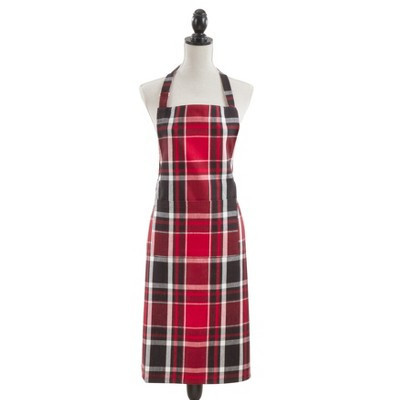 Saro Lifestyle Plaid Apron, 24"x36", Red | Target