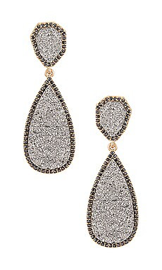 BaubleBar Moonlight Druzy Drop Earrings in Metallic Black from Revolve.com | Revolve Clothing (Global)