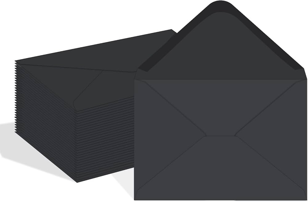 YINUOYOUJIA 50 pack Black Envelopes,5x7 Envelopes V Flap,A7 Invitation Envelopes,envelopes for 5x... | Amazon (US)