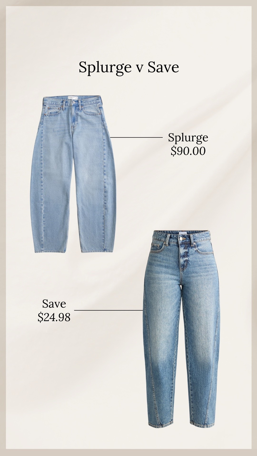 Barrel Jeans - Splurge v Save 💙

#LTKFindsUnder50 #LTKootd #LTKStyleTip