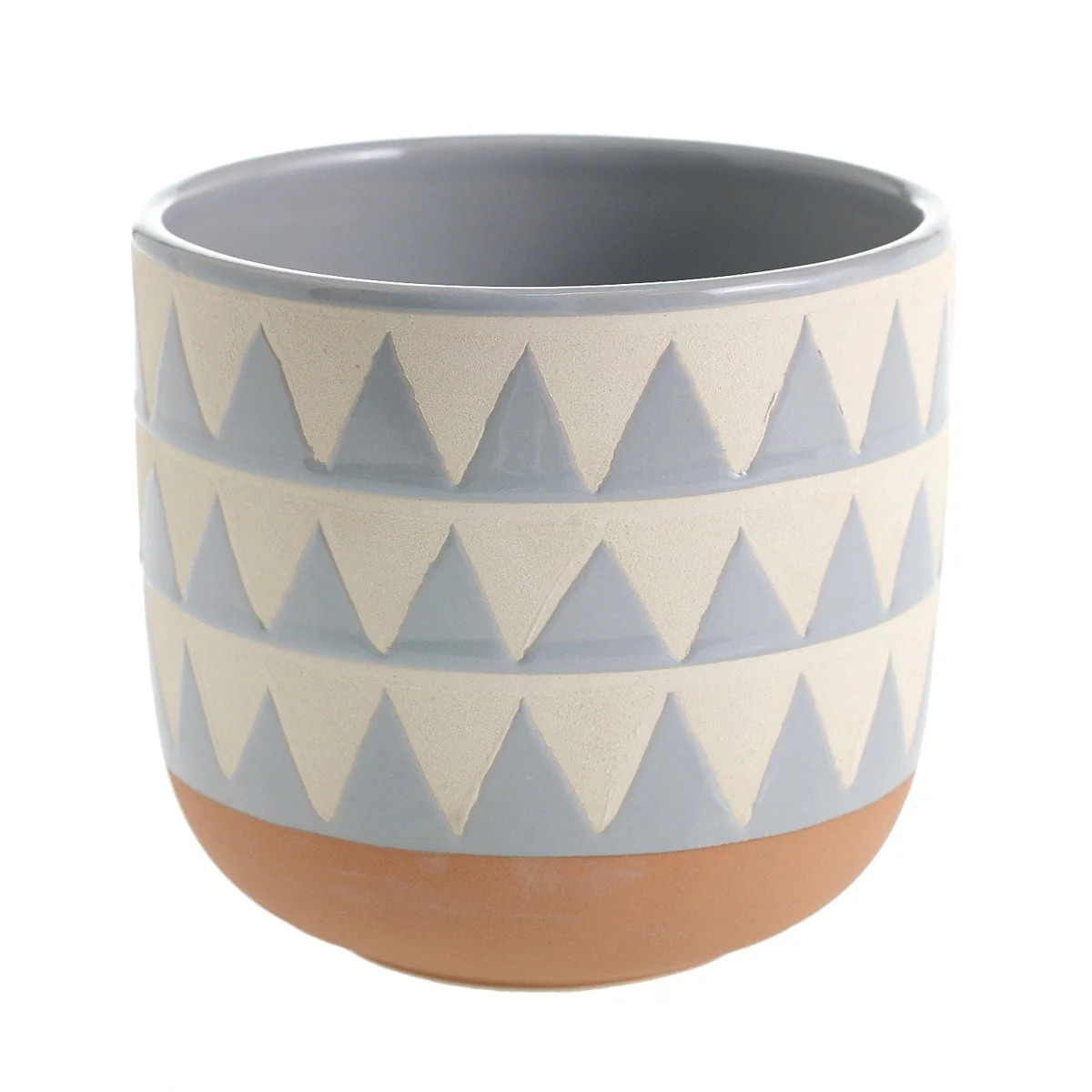 Sully Blue and White Geometric Pot | Megan Molten