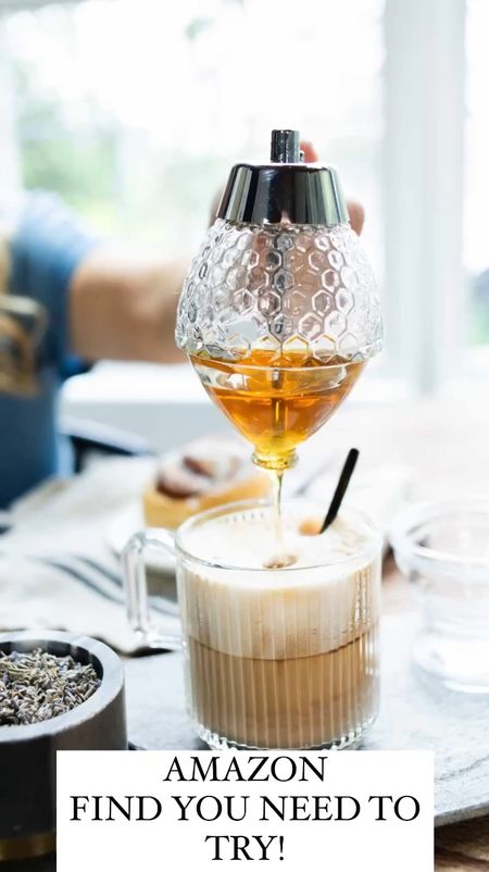 Amazon essentials! 
This honey dispenser makes things so much easier and less messy! Also sharing these Amazon kitchen finds- 
Fluted glass mugs
Nespresso machine 
Milk frother
Lavender extract 
Edible lavender 
Cafe coffee spoons 


#LTKHome #LTKFindsUnder50