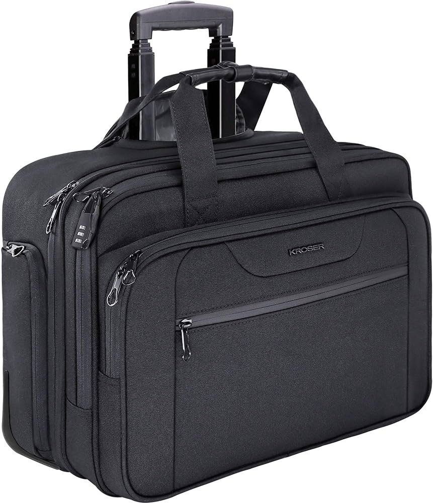 KROSER Rolling Laptop Bag Premium Wheeled Briefcase Fits Up to 17.3 Inch Laptop Water-Proof Overn... | Amazon (US)