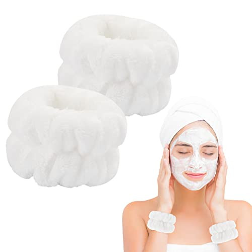 2 Pcs Microfiber Wrist Towels - Dorbetar Spa Wristbands for Face, Arms, Body Washing (White, Woman and Children) | Amazon (US)