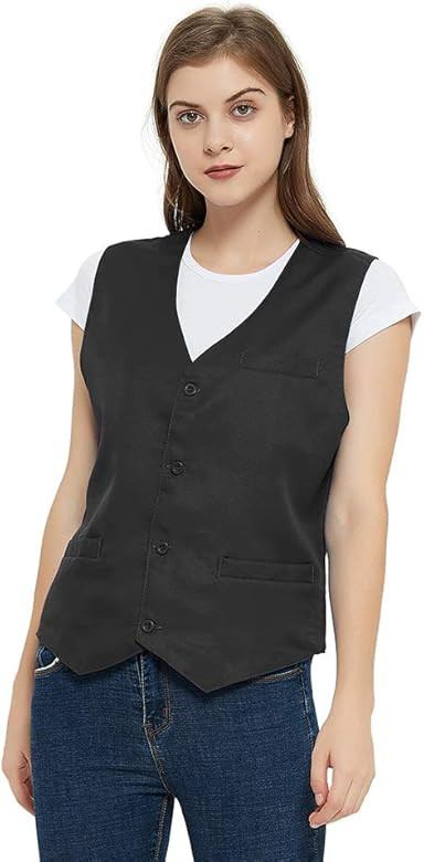 TOPTIE Unisex Button Vest Work Wear Uniform Vest | Amazon (US)