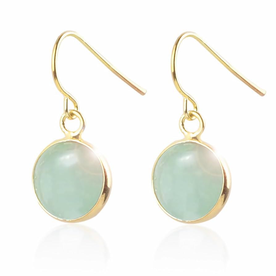 Gold Filled Green Jade Earrings For Women Light Green Jade Earrings For Women Dangle Stone Earrin... | Amazon (US)