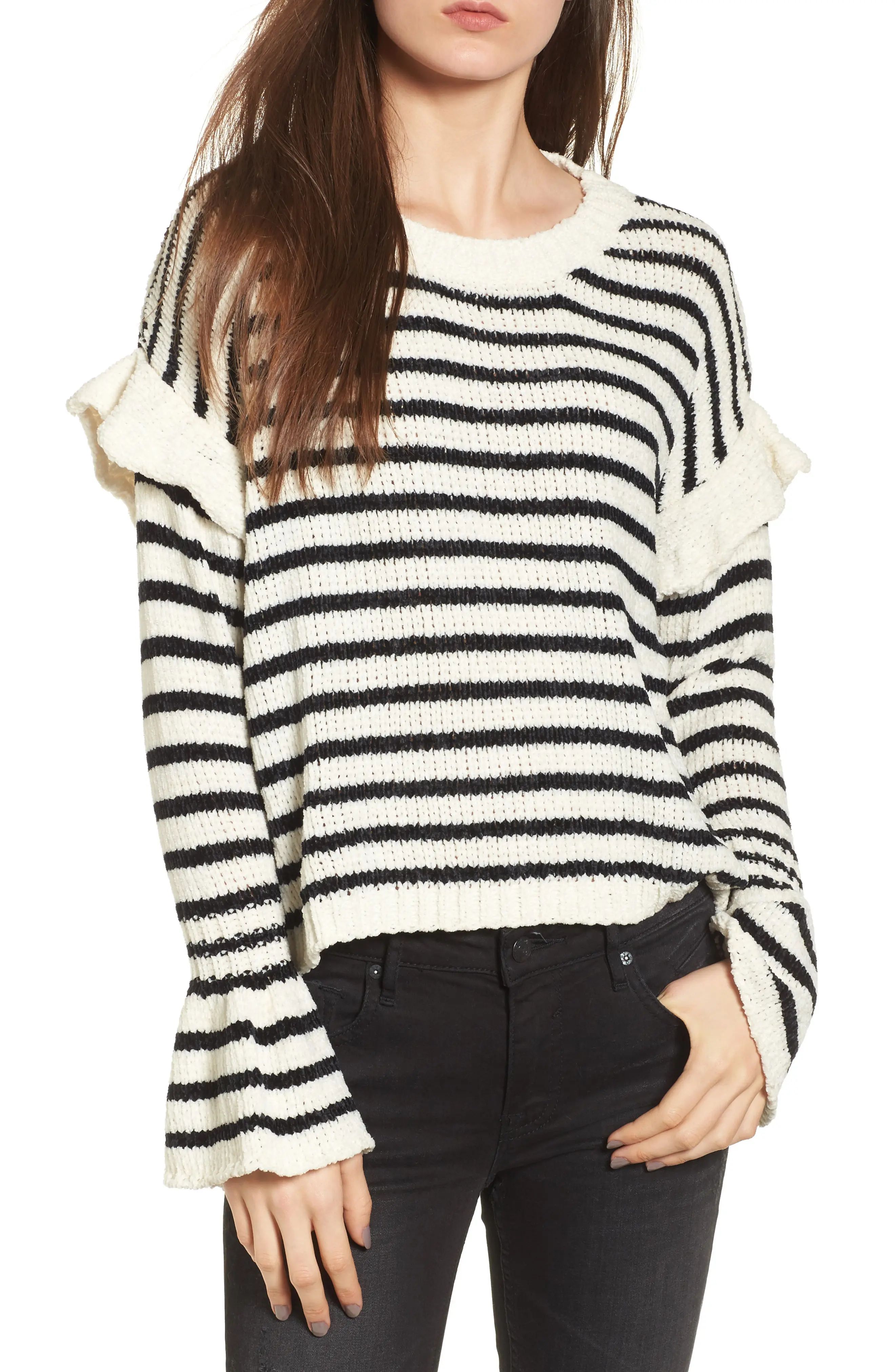 Stripe Ruffle Sweater | Nordstrom