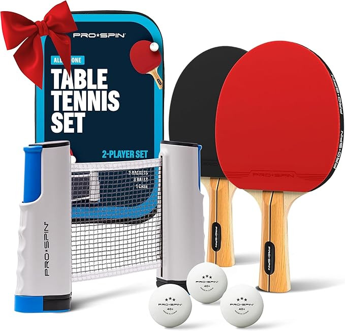 PRO-SPIN All-in-One Ping Pong Set - Retractable Ping Pong Net for Any Table (72"), Ping Pong Padd... | Amazon (US)