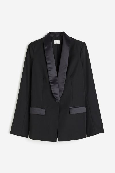 Blazer mit Schalkragen - Schwarz - Ladies | H&M AT | H&M (DE, AT, CH, NL, FI)