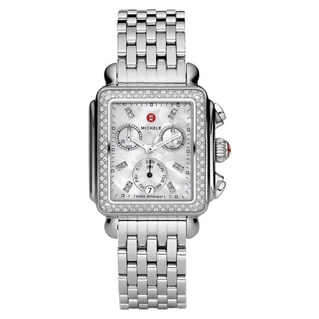 Michele Deco Chronograph Day/Date Stainless Steel & Diamond Womens Watch MWW06P000099 | Walmart (US)