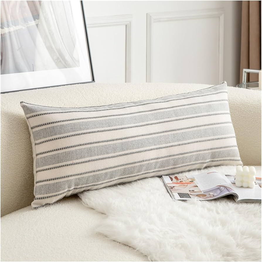 Decorative Boho Lumbar Pillow Covers, Modern Farmhouse Couch Pillowcase, 14 x 36 Long Accent Body... | Amazon (US)