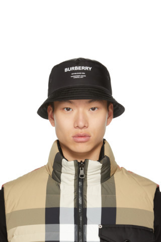 Burberry - Black Padded Satin Bucket Hat | SSENSE