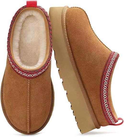 Women's Slippers Platform Mini Boots,Snow Winter Short Ankle Boot,Fluffy Warm Comfy Furry House S... | Amazon (US)