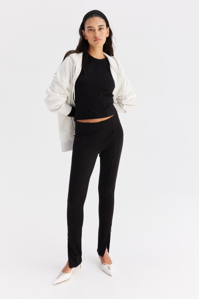 Zip Hem Heavy Jersey Leggings - Black - Ladies | H&M AU | H&M (AU)
