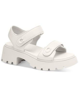 Brynn Buckled Leather Platform Sandals | Macy's