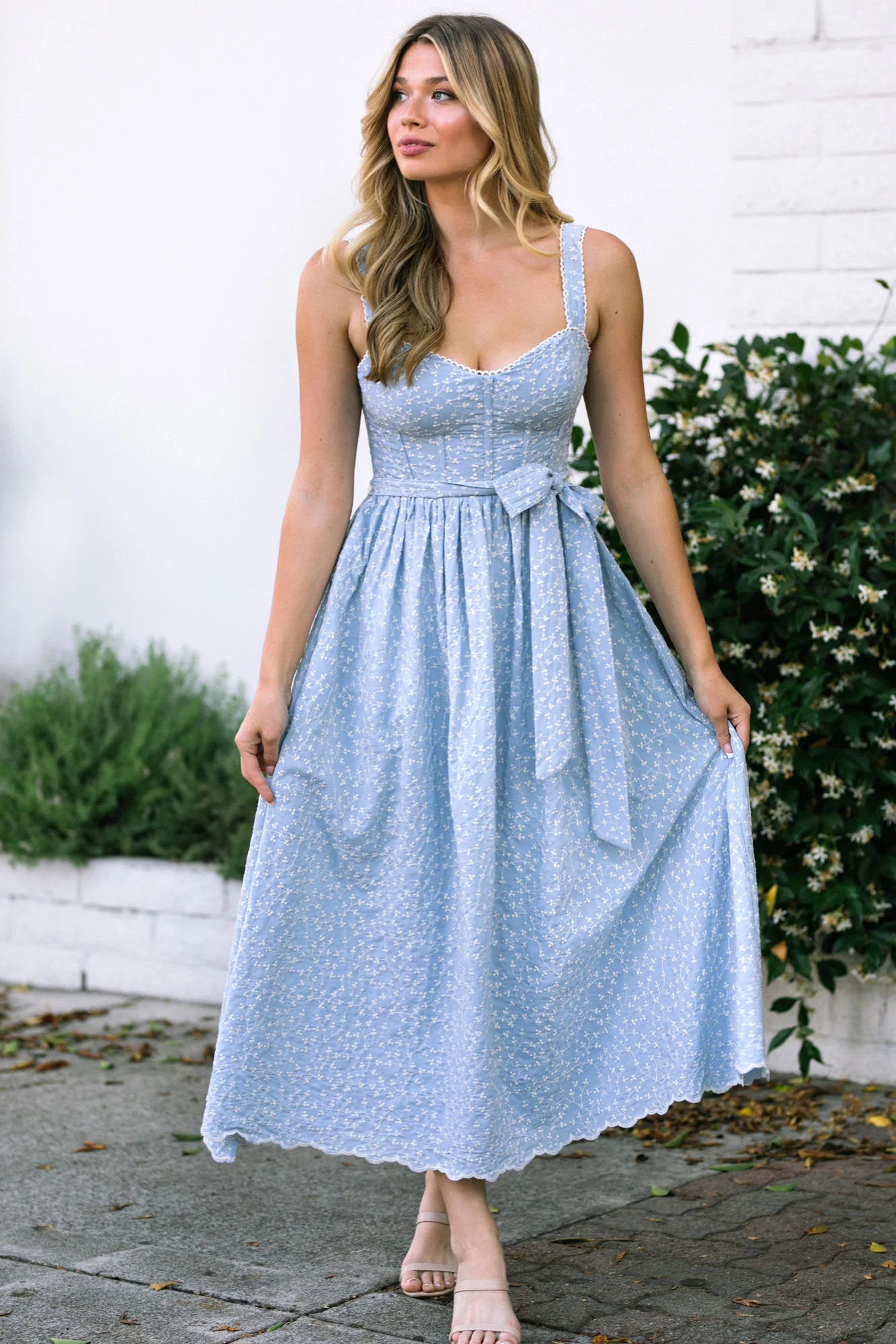 Cassidy Embroidered Corset Dress | Morning Lavender