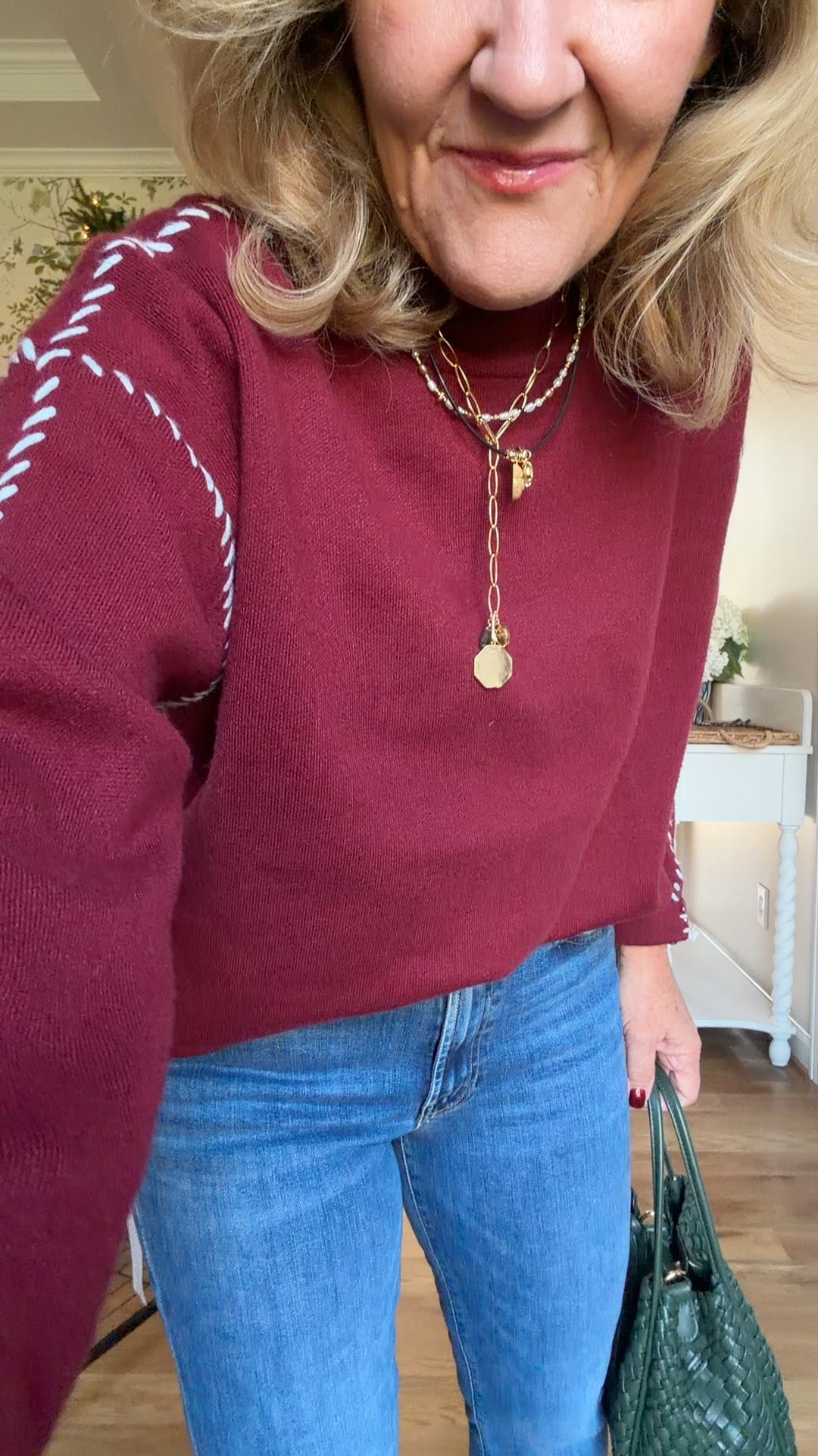 30% off code sitewide only a few exclusions @anthropologie code NANETTE30
Whipstitch sweater is pictured in black. Select fresh berry. Size medium 
Jeans size up to 30 petite 
So many great new arrivals to where all through the holiday season and beyond
Premium denim is included in the sale. I’m wearing a size 29 in the Paige denim and a 30 petite in the mother denim.
Size medium or eight in all.
The ski sweater is one size I would say it fits small through large


#LTKOver40 #LTKSaleAlert #LTKCyberWeek