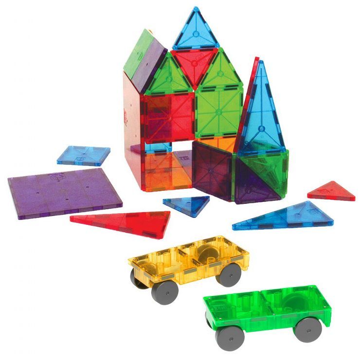 Magna-Tiles 32 Piece Clear Colors & Car Expansion Set | Target