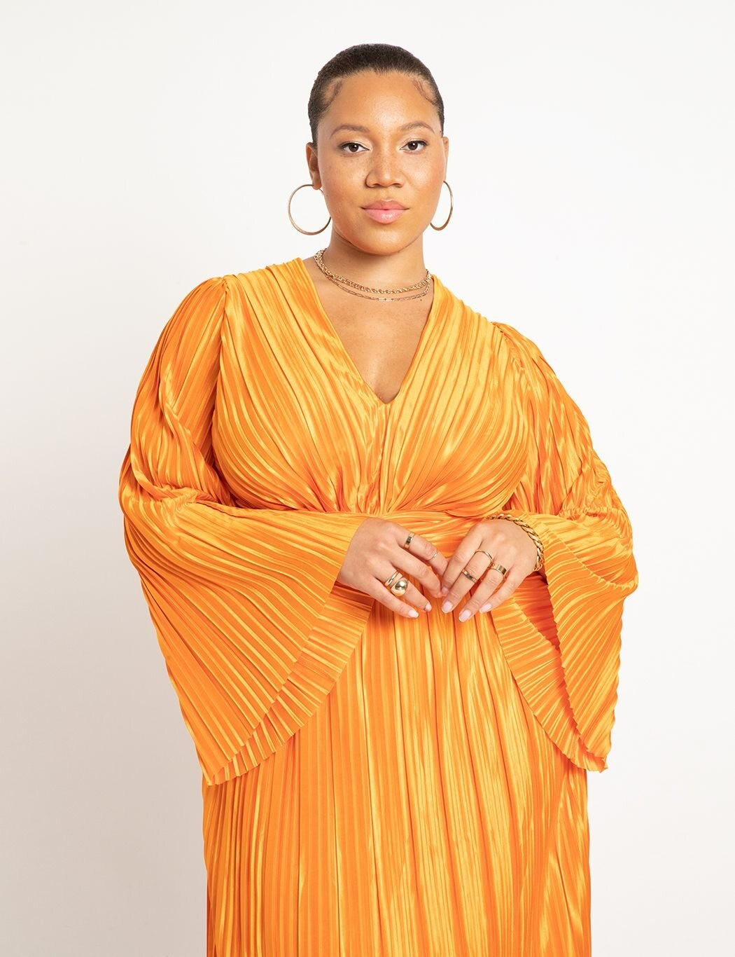 Plisse Dress With Twist Detail | Women's Plus Size Dresses | ELOQUII | Eloquii