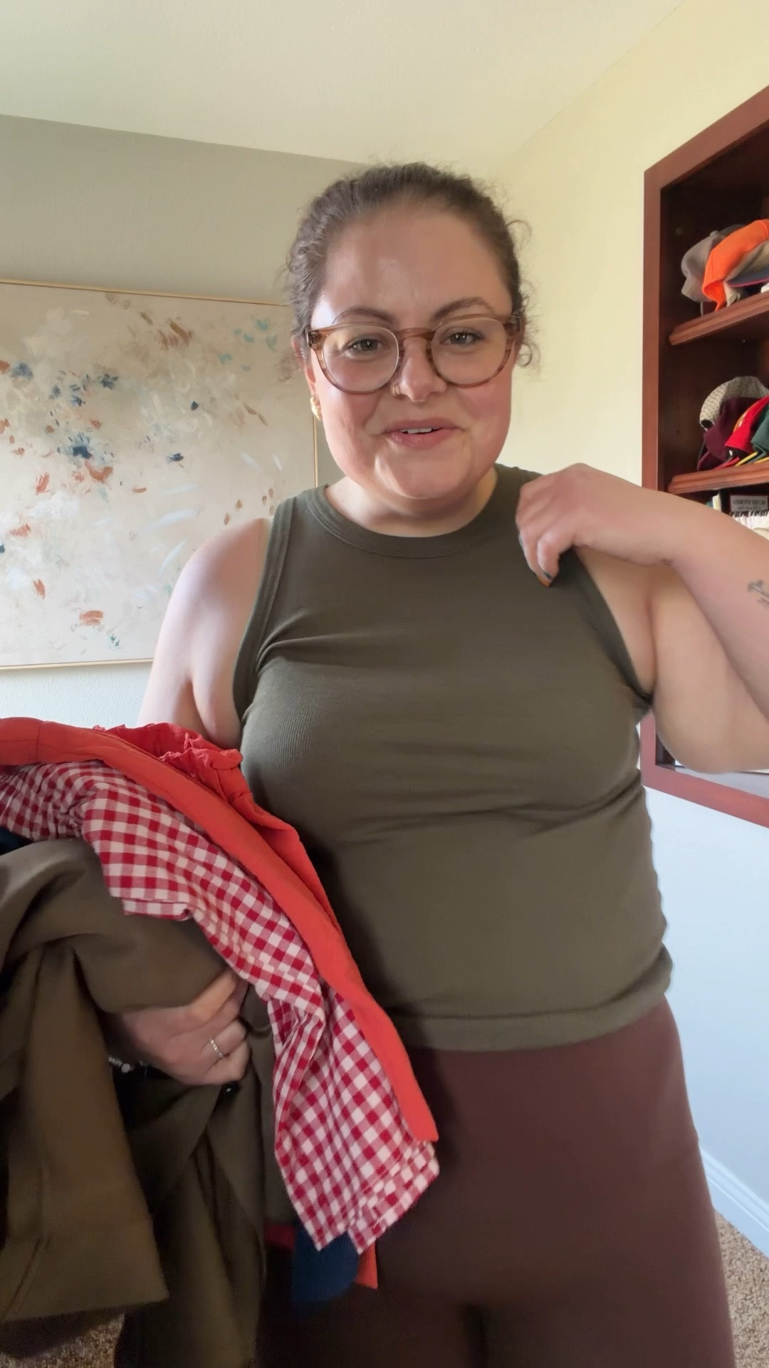 Wearing 2x in all items but the gingham shorts, those are a 3X 

Bust 43  //  waist 42 //  hips 52  //  5’6”

#LTKPlusSize #LTKSaleAlert #LTKMidsize