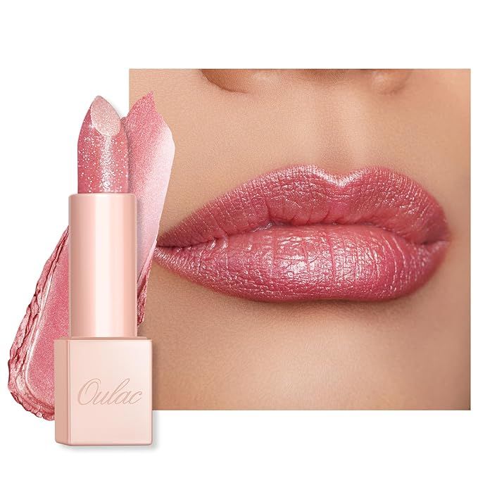 Oulac Moisturizing Pink Lipstick for Women - Tinted Lip Balm with Shimmmer, Lightweight Lip Makeu... | Amazon (US)