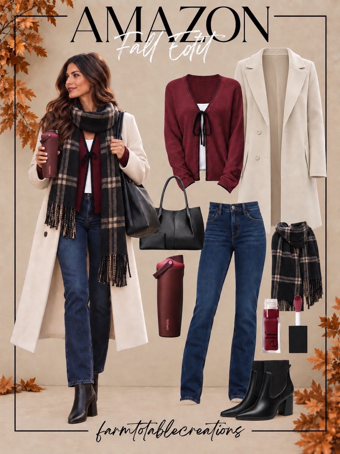 Holiday Shopping Outfit 🎄🛍️

The perfect outfit for a full day of holiday shopping! This layered look is cozy, polished, and comfortable with a rich burgundy cardigan, classic jeans, long cream coat, plaid scarf, and black ankle boots. The burgundy accessories tie everything together and add just the right festive touch without feeling overly Christmas-y.

I love this for Christmas shopping, lunch with the girls, running holiday errands, or grabbing a festive coffee between stores. It’s an easy Amazon look you can wear all season long!

Follow @farmtotablecreations on Instagram for more cozy home finds and trending decor.

#LTKStyle #AmazonFashion #AmazonFinds #HolidayOutfit #HolidayShopping #ChristmasShopping #WinterOutfit #FallFashion #AmazonStyle #CasualChic #CozyStyle #WinterFashion #HolidayStyle #ChristmasOutfit #LTKHoliday

#LTKOver40 #LTKmomlife #LTKSeasonal
