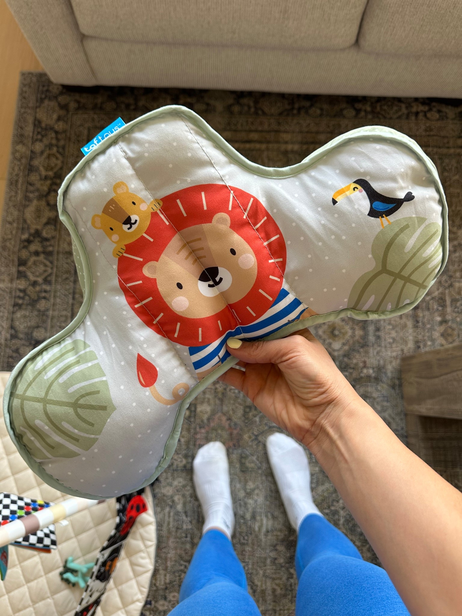 Jax’s tummy time pillow! We love this! I even use it with him on walks to prop him up when he’s laying flat in his bassinet 