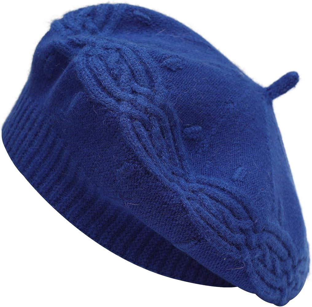 ZLYC French Beret hat, Reversible Solid Color Knit Warm Beret Cap for Womens Girls | Amazon (US)