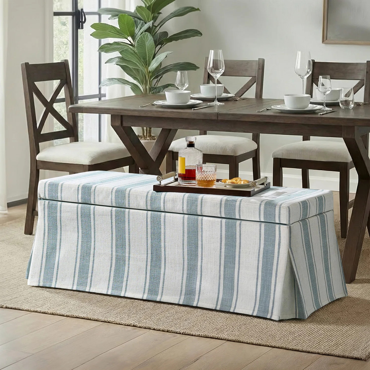 Lessman 46.5" Farmhouse Storage Bench with Removable and Machine-Washable Slipcover | Wayfair North America