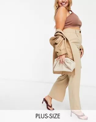 Fashion Union Plus high waist kick flare tailored pants - part of a set | ASOS (Global)