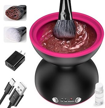 Electric Makeup Brush Cleaner Machine, Two Gears Speed and Dehydration Function, Travel Portable ... | Amazon (US)