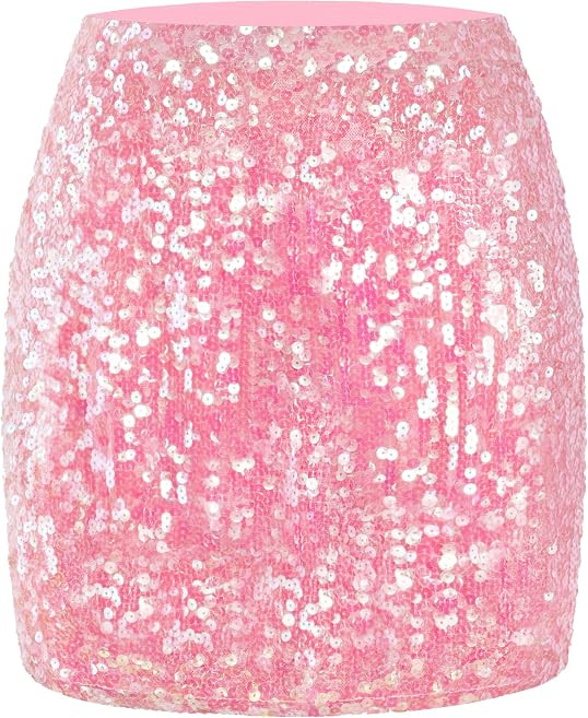 MANER Women's Sequin Skirt Sparkle Stretchy Bodycon Mini Skirts Night Out Party | Amazon (US)