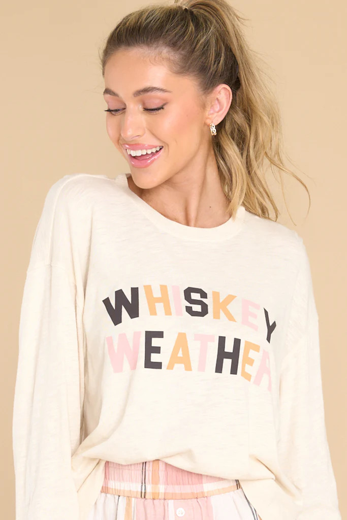 Chill Whiskey Natural Long Sleeve Tee | Red Dress 